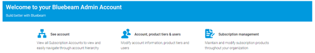 Bluebeam-admin-account-welcome image